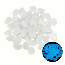 100pcs/Pack (1cm White) Luminous Pebbles, No Electricity Needed, No Radiation, No Odor, Refined Craftsmanship, Suitable For Pathways, Flower Beds, Potted Plants, Home Decor, Park, Water Features, Aquariums, Crafts