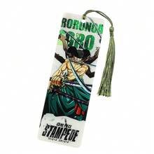 bandai Marcador de livro de acrílico One Piece com borla, produtos da One Piece, presentes para fãs, material escolar, volta às aulas