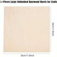 4/8pcs Basswood Sheets For Crafts Wood Sheets With Smooth Surfaces Squares Wood Boards For Laser Cutting, Wood Burning, Architectural Models, Staining