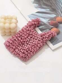 1 件折叠褶皱收纳袋魔术扩展气泡弹力稻草袋迷你袋大容量购物袋柔性拉伸袋可重复使用折叠购物手提袋旅行便携式收纳袋 - 彩色 - 查看 14