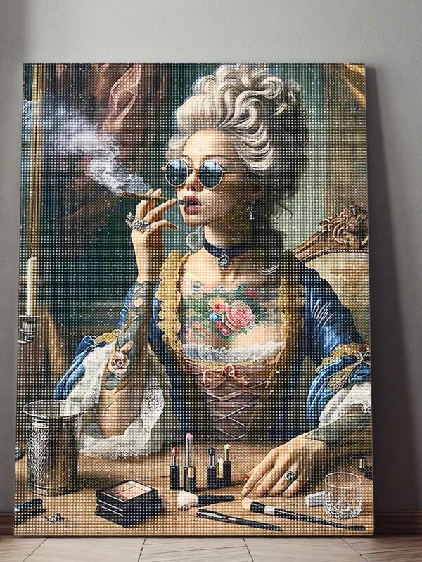 1 szt. Chic Rococo Glamour 5D DIY Diamentowe Malowanie, Idealna Dekoracja Domu i Prezent | Zestawy do Malowania Diamentami Dla Dorosłych Z Kompletnymi Zestawami Narzędzi