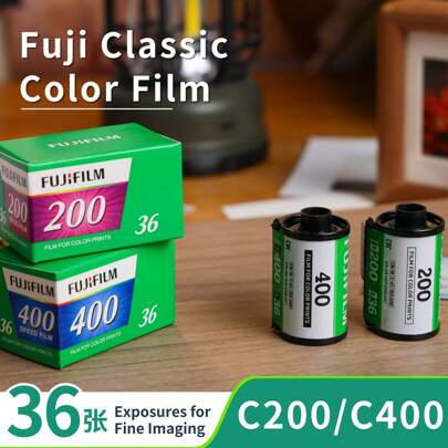 FujiFilm Fujifilm C200/C400 Color Negative Film, Retro Classic Vintage 135 Format, 36 Exposures Per Roll