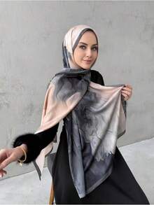 1 Piece Chiffon Hijab Printed Scarf, Elegant And Luxurious Retro Color Women Headscarf Shawl Hijab Abaya Accessories Women Veil For Dress