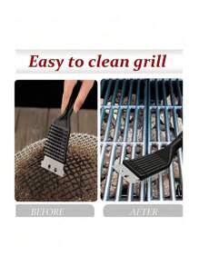 1pc Stainless Steel Wire Cleaning Brush For Barbecue Grills And Grids,Kitchen,Kitchen Items,Cleaning,Kitchen,Bathroom,Home,Household Suppliers