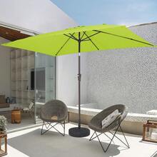 6.5x10 Ft Rectangular Patio Umbrellas Outdoor Market Umbrella With Push Button Tilt And Crank, Rectangle Table Umbrella 6 Sturdy Ribs UV Protection For Pool Garden Backyard Deck, Red - 蘋果綠 - View 3