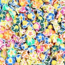 10 件/包各种尺寸和颜色随机的软陶瓷鸡蛋花珠，可爱的彩色花朵 DIY 珠子适合制作手机挂饰、钥匙扣、吊坠、手链、项链、珠宝装饰