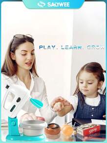 SALYWEE Juguetes de simulación hogareña para niños, utensilios de cocina, juguete de plancha/batidor/exprimidor, juguetes de simulación de electrodomésticos pequeños, muy interactivos, satisface el corazón de las niñas, mejor regalo de cumpleaños para niñas