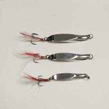 3 Stücke/Set 10g/20g/30g Metalllöffel Köder, drehende glänzende Klinge weicher Köder, schräg geschnittener leuchtender harter Köder für Weitwurfangeln vom Ufer aus