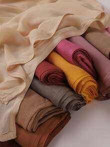 1 Stück Damen Einfarbig Großer Größe Sport Kopftuch, weiches Kopftuch mit breitem Rand, vielseitiger Sonnenschutz Kopftuch Hijab, geeignet für tägliches muslimisches Außentragetuch - Verschiedenfarbig - Übersicht 7