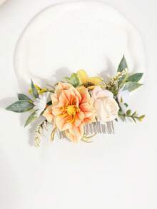 1个逼真花朵发夹，自然灵感度假风，发饰，婚礼，新娘发型，侧梳，校园用品，新年饰品 - 紫色 - 查看 10