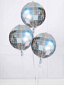 2/3/4 Stück Regenbogen Discokugel Folie Ballons, Laser Silber, Blau und Pink 4D Ballons, 22 Zoll Disco Einzelparty Dekorationen, modische Geburtstags Party Zubehör, 70er-80er Jahre Party Dekorationen, Disco Thema, Weihnachten, Muttertag, Abschluss