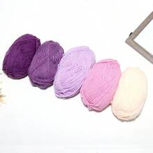 EDCUEBE7 5 件/约 250 克多色手工钩针纱线套件，柔软舒适的针织纱线，多用途用于钩编钱包、衣服、地毯等，适合 DIY 情人节礼物、制作钱包、手提包等。（包装随机） - 彩色 - 查看 26