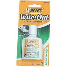 Bic 3284 Wite Out Extra Coverage Correction Fluid.7oz White - White - View 3