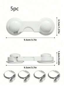 5pcs 3.7in*1.37in Baby Safety Drawer Locks, Cabinet Door Fridge Locks, Round Corner Safety Locks, Anti-Pinch For Toddler, Anti-Fall