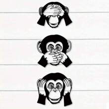 Set Of 3 Funny Metal Monkey Wall Decor – Black Metal Hanging Monkeys For Outdoor Or Indoor Use – Versatile Wall Art For Living Room, Bedroom, Or Bathroom
