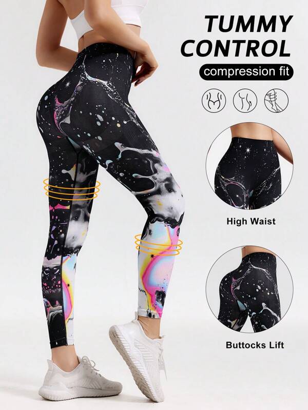 Leggings de yoga de cintura alta sin costuras con efecto levantador de glúteos, adecuados para fitness, yoga, running, ciclismo, deportes al aire libre y uso diario
