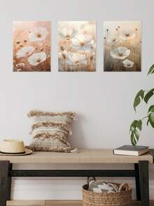 3 件梦幻风景墙面艺术装饰、白色花朵墙面艺术、花卉艺术墙面装饰、柔焦海报、自然宁静画作、柔和色调艺术印刷品、墙面艺术、绘画、房间美学、墙面装饰印刷品、礼物、可选带框 - 3件/套 - 查看 8