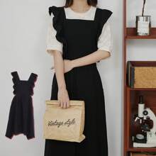 1 Pieza Delantal, Estilo Vintage Talla Grande para Mujer con Volantes, 2 Bolsillos, Ajustable con Cordones Plisados y Encaje, Adecuado para Limpieza del Hogar/Cocina/Actividades al Aire Libre/Restaurante, Cafetería, Floristería, Estudio de Arte, Salón de Belleza y Otros Lugares de Trabajo