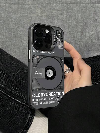 1pc Retro DVD Pattern Phone Case, Funny Design, CD, Stylish Accessory, Shockproof Creative Phone Case, Holiday Gift For Kids, Compatible With IPhone 7/8/X/XS/XR/11/12/13/14/15/16 Pro Max - Fashionable And Durable Design, Also Compatible With Samsung, Infinix, Honor, Vivo, Redmi, OPPO, Realme