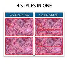 1pc/4pcs Pink Glitter Banknote Pattern Debit/Credit Card Sticker, Creative PVC Anti-Fingerprint Durable Card Decor Set, Suitable For Bank Cards, ID Cards, Access Cards, Can Be Used As Gifts, School Supplies, Back To School Items, Etc. - Pink - View 10