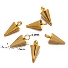 10 Stücke Konus Dekor Spitze Hypoallergene Anhänger Edelstahl Dekor mit kleinem Loch Konus Anhänger für DIY Ohrring Armband Halskette Schmuckherstellung