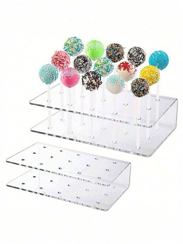 1pc U-Shaped Lollipop Display Rack, 15-Hole Chocolate Candy Snack Stand, Sturdy Party Sweet Display Holder, Wedding Birthday Event Food Serving Centerpiece, Cake Display Shelf