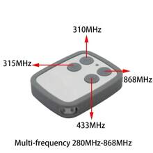 Control remoto de múltiples frecuencias 250-868 MHz compatible con código rotativo - Control remoto para puerta de garaje, puerta enrollable, puerta de entrada