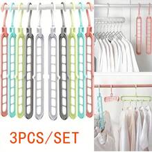3 Pieces/Set, Space Saving Pink Hanger Storage Rack, 9-Hole Multifunctional Hanger, Suitable For Family Dormitories, Travel And Small Apartments, Suitable For Shirts, Suits, Skirts - 3 miếng - màu hồng - Xem 9