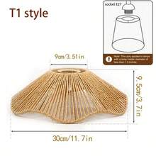 Leishizhiguan E27 Lampshade/Clip On Hand Woven Paper Rope Lampshade Can Be Used For Living Rooms, Bedrooms, Floor To Ceiling Lampshades, New Chinese Style Homestays, Hotels, Restaurants, Pendant Lights, Wall Lights, Small Lampshades According To Size (Lampshade Only) Best Gifts Birthday Graduation