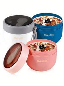 Youth Thermal Lunch Box With Soup Cup, Portable Oatmeal Container