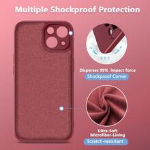 غطاء هاتف من سلسلة السميج المخملي متوافق مع أجهزة أبل 16 برو ماكس/ 15 برو ماكس/ 14 برو ماكس/ 13 برو ماكس/ 12 برو ماكس/ 11 برو ماكس/ XS ماكس/ 7/ 8 بلس، وأيضًا يناسب هواتف OPPO و VIVO و OnePlus و Redmi و Honor - عنابي اللون - مشاهدة 4