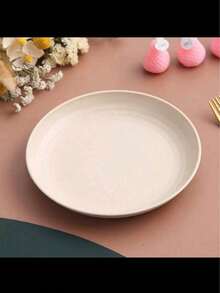 1/2/4 件 6.8 英寸米色塑料餐盘，可重复使用且坚固耐用，不易破碎，适用于意大利面碗、拉面、防摔、餐具，适用于微波炉和洗碗机，厨房，圣诞礼物 - 彩色 - 查看 5