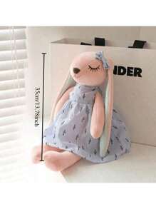 Coniglio di peluche a orecchie lunghe stile Kawaii, adatto come giocattolo di peluche comodo per il sonno dei bambini, un giocattolo da animale carino, adatto per uomini, donne e bambini. Un regalo perfetto per Natale, Ognissanti, Pasqua, compleanni e feste.