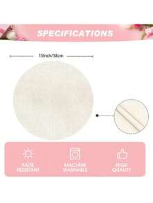 Set Alas Piring Bundar Motif Bunga Matahari 4/6 buah - Bahan Poliester-Linen Tahan Lama dan Mudah Dibersihkan, Sempurna untuk Dekorasi Restoran dan Dapur, Dekorasi Pesta Liburan, 38cm, Hadiah Kecil untuk Teman. - MultiWarna - View 6