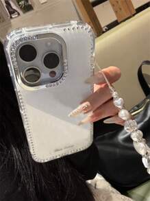 Luxury Cute Flash Diamond Bow Solid Color Phone Case Compatible With IPhone 17 ProMax 17 Pro 17 16 15 14 13 Pro Max Soft Shockproof Back Cover Couple Girlfriend Friend Gift