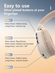 Gerripuer New Full-Ear Wireless Headphones, HIFI High-Definition Calls, Comfortable MP3 Music For Phones, Type-C, Foldable Portable Rotatable Telescopic ABS Plastic High-End Business Gift Wireless Headphones, 360° Surround Sound True Stereo V5.3, New Year/Valentine's Day/Birthday Gift, Online Class Wireless Headphones, Adjustable Volume, 6-Hour Battery Life, Sports & Music Headphones - Apricot - View 10