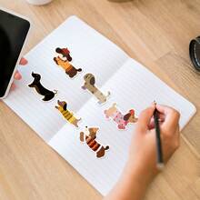 50PCS Cartoon Dachshund Graffiti Stickers Vinyl Aesthetics Stickers For Scrapbooking, Diary, Laptop, Bumper, Skateboard, Water Bottle, Computer, Phone, Cartoon, Hard Hat, Car Stickers And Decals