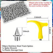 1/4 Inch Track Spikes, 130pcs Stainless Steel Pyramid Shoe Spikes With Spike Wrench For Track And Cross Country,Replacement Spikes For Sprint Sports Short Running Shoes Christmas Decorations Home Christmas Gifts Christmas Decor - White - View 2