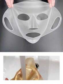 1pc Silicone Face Mask Holder - Reusable, Evaporation-Proof, Moisturizing Facial Mask Cover, Beauty Face Tool - Includes Travel
