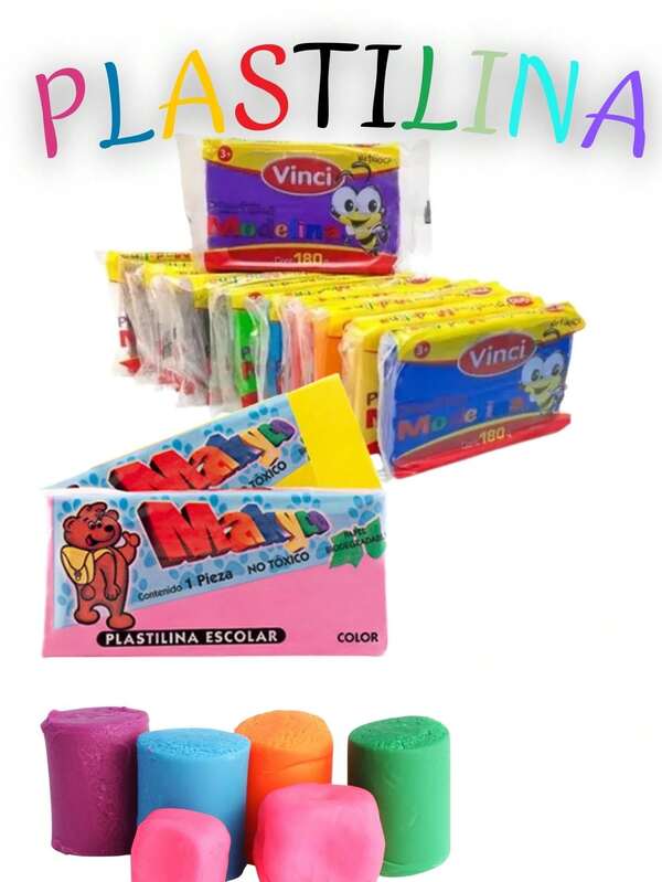 Plastilina Moldeable Escolar Paquete de 6 Barras de plastilina