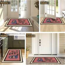 1pc 16"*24" 18"*30" Funny 'You Don't Even Live Here' All-Weather Doormat - Perfect Housewarming Or Birthday Gift,  Hand Wash, Rectangular Front Door Decor,Non-Slip Outdoor/Indoor Rubber Door Mats For Front Door/Garden/Kitchen/Bedroom