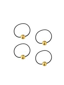 4pcs Women Simple Elegant Niche Design Sense Gold Silver Round Hair Circle Senior Sense Tie Hair Elastic Band New Head Rope High Elasticity Does Not Hurt Hair Rope Ponytail Holders Hair Elastics Hair Rubber Bands Scrunchies, Hair Bobbles