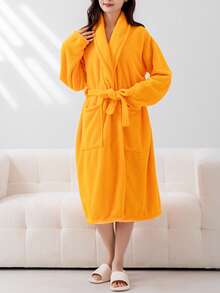 Women's Soft Wrap Towel Full Length,Bath Robe After Shower Female Plush Long,Spa Bathrobes Lightweight With Pockets,Robe For Women Back To School - White - View 5