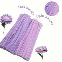 100 件多色雪尼尔管道清洁器，适用于手工艺和 DIY 项目，双色可选扭绳清洁器套件，管道清洁器花套装