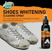 1pc 4.06oz Shoe Whitening Spray - 120ml Quick Stain Remover For Yellowing Sneakers | Leak-Proof Portable Bottle & Brush Kit, Neutral PH For Leather/Rubber (Gym/Travel/Daily Care)
