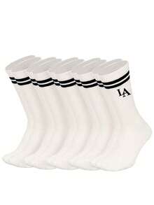 1/3/5 Pairs Back To School Anti-Bacterial & Odor Resistant Soft Knit Fabric Socks - Multicolor - View 6