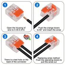 Cutie 80 buc: Conectori electrici cu pârghie super-rapizi - Cleme de cablu electric cu 2, 3, 4 și 5 porturi, Conectori cu pârghie, Kit asortat conectori de cablu, Conectori electrici de tip camă, Kit compact de conectori de îmbinare
