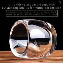 6 Piece Candlestick Set, Wish Tea Candles & Transparent Glass Candleholders, Circular Christmas Home Decor, Wedding Table