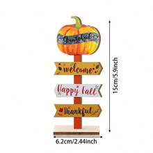 1/380 Sets Available, 2 Pcs/Set Welcome Autumn Thanksgiving Pumpkin Autumn Harvest Desktop Decoration Accessories Suitable For Autumn Farmhouse, Living Room, Bedroom Home Desktop Decoration