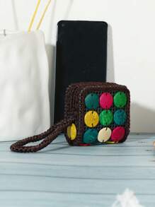 Bohemian Retro Mini Square Wallet Pouch Cute And Portable Suitable For Small Change For Women Wallet Purse Wallet Wristlet Wallet Coin Wallet Mini Wallet Travel Wallet